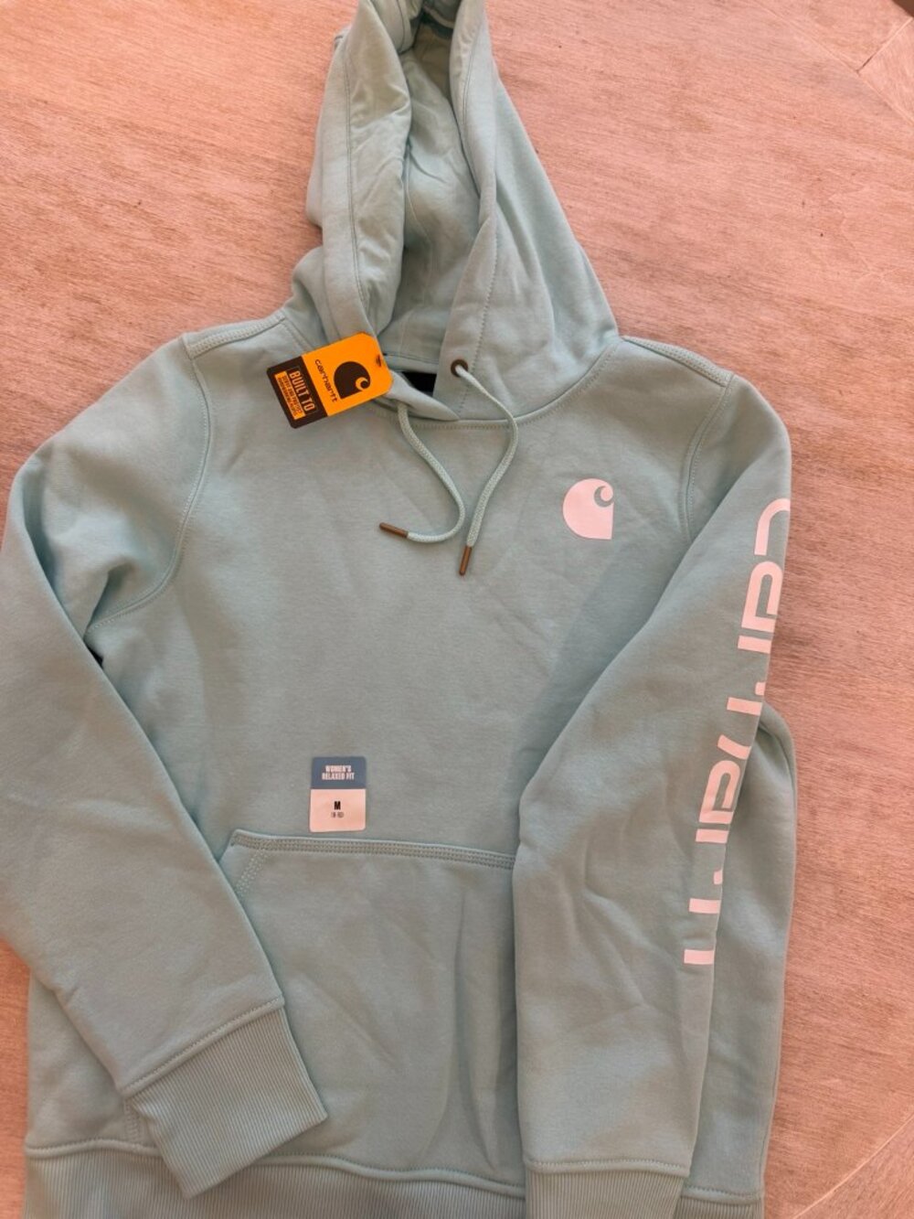 Carhartt Women’s Relaxed Fit Logo Sleeve Hoodie Sweatshirt M NWT